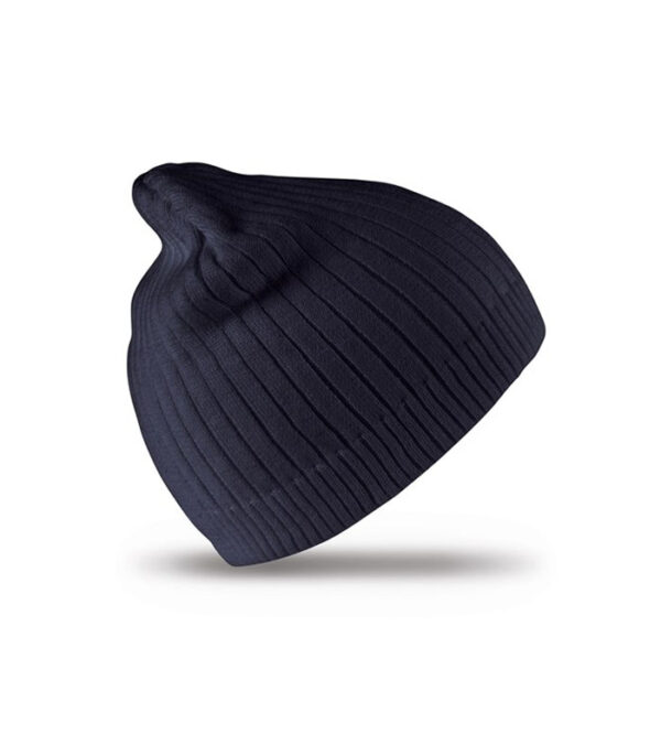 Cotton knitted beanie hat i navy