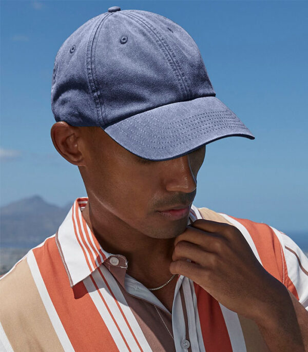 Low-profile vintage cap i blå